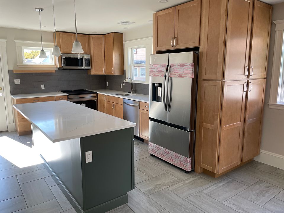 Kitchen with stainless steel appliances