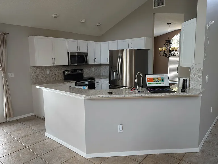 new cabinets and quartz counter tops