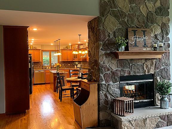 Wood burning fireplace