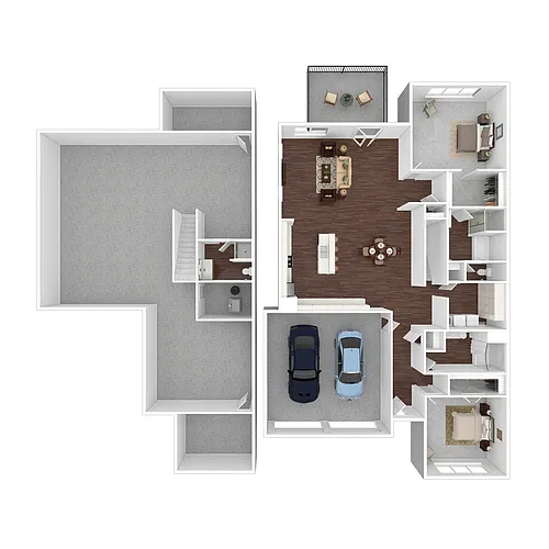 Floor plan E2 - Two Bedroom Ranch with Loft