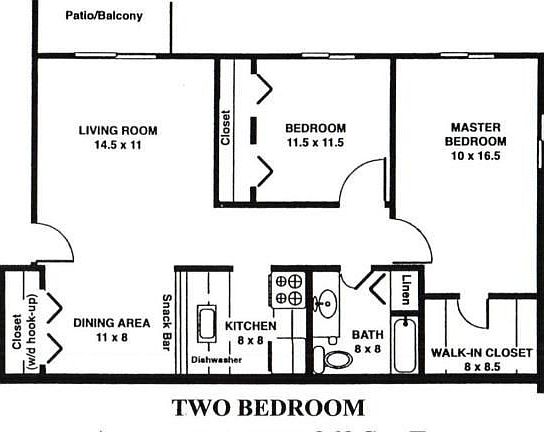 2 Bedroom Floor Plan