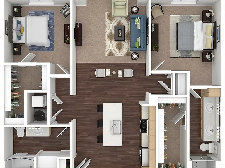 B2 3D Floor Plan Style 4 B2 3D Floor Plan Style 4