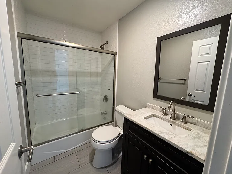 bathroom facing vanity