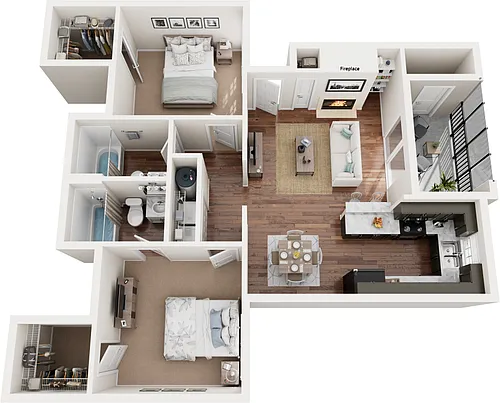 Floor plan B2 | 2 Bed | 2 Bath | Signature