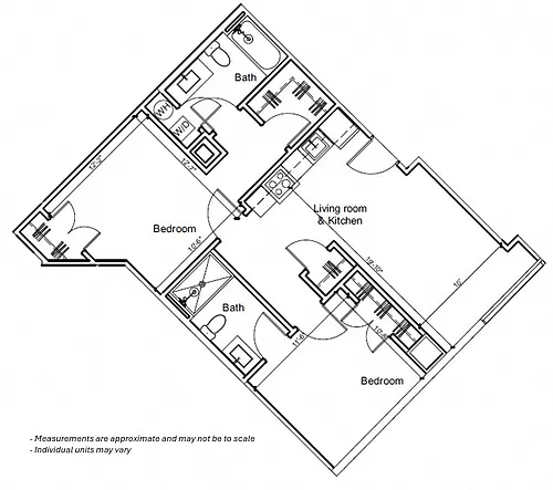 Floor plan 2BR 2J