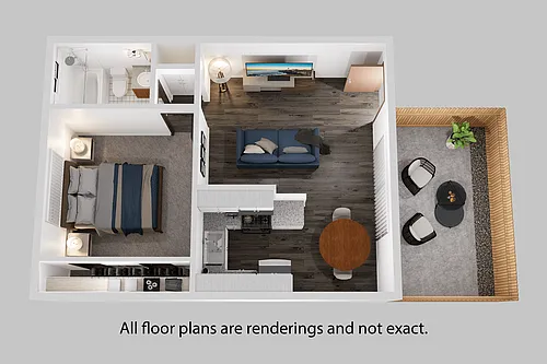 Floor plan One Bedroom + One Bath
