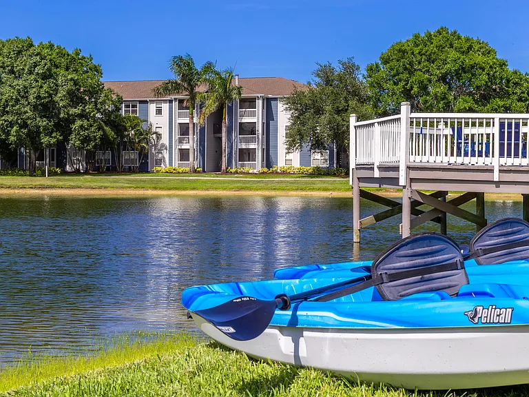 Explore the serene waters right outside your door with our complimentary resident kayaksperfect for a relaxing paddle on a sunny day.