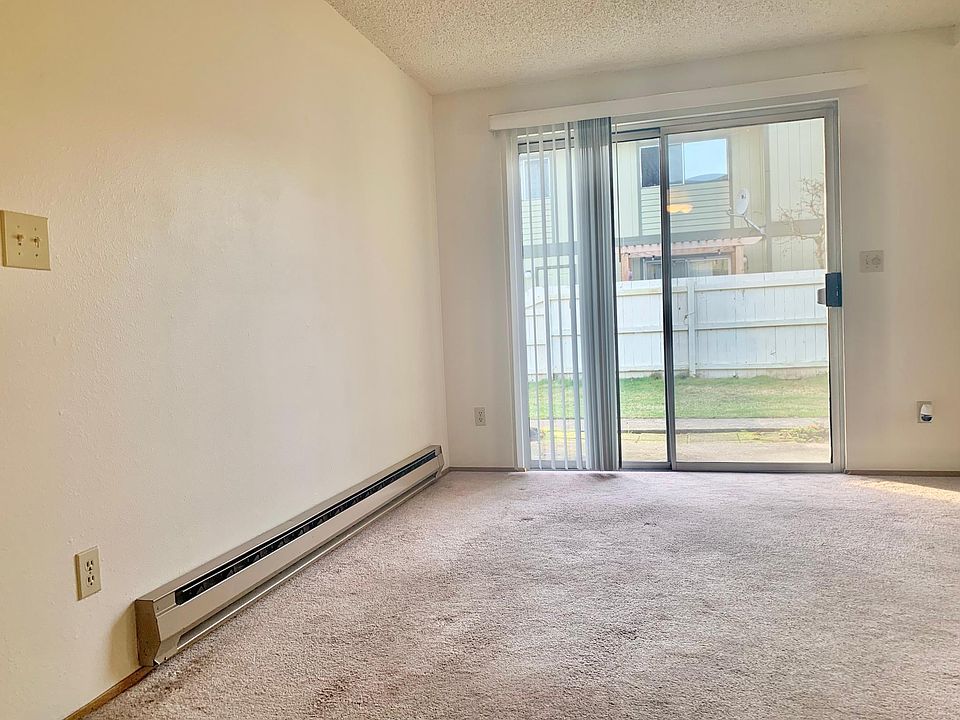 Dining room with slider to patio.