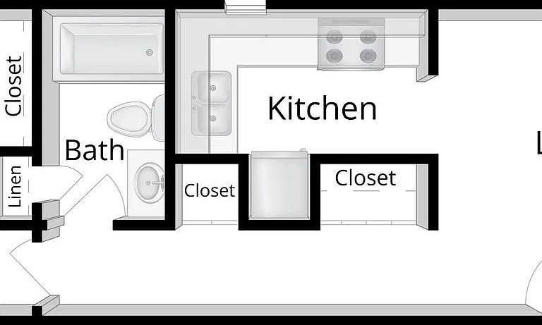 One Bedroom Floor Plan Diagram