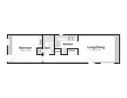 Floor plan One Bedroom One Bath