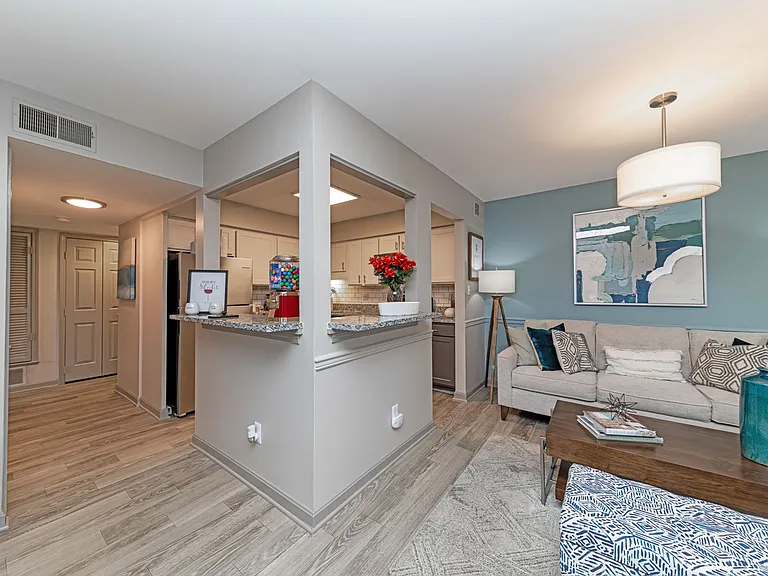 Hardwood-style flooring throughout