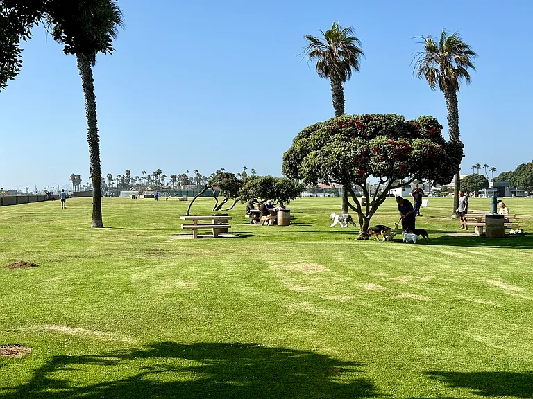 Coronado Cays Dog Park & sports fields - about 0.9 mile/18 minute walk.