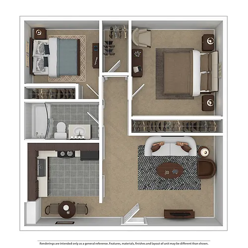 Floor plan 2 Bed 1 Bath
