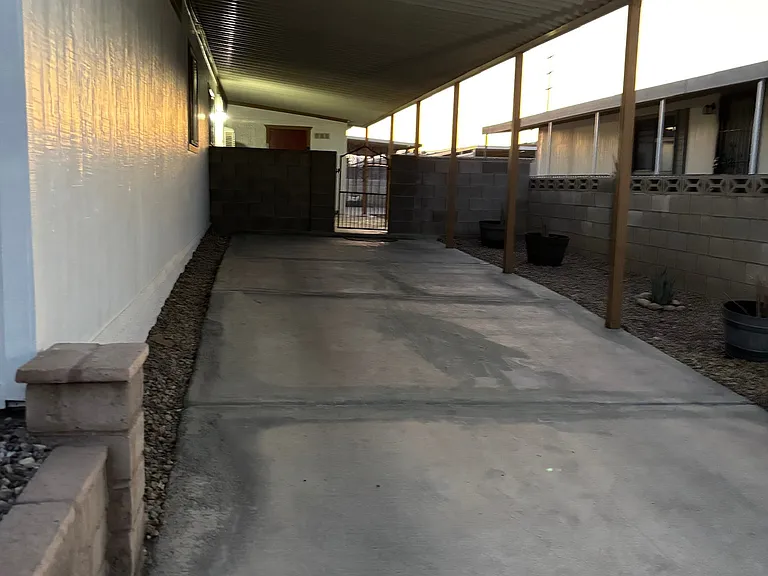 covered driveway.