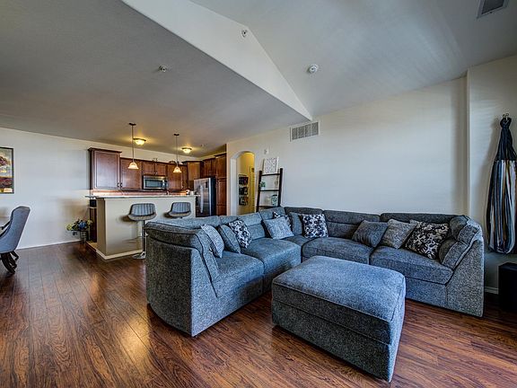 From TV corner looking towards kitchen and living room.