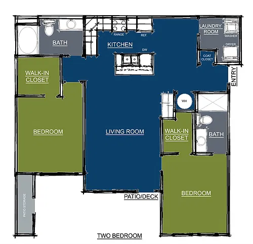 Floor plan 2 Bedroom Apartment - A