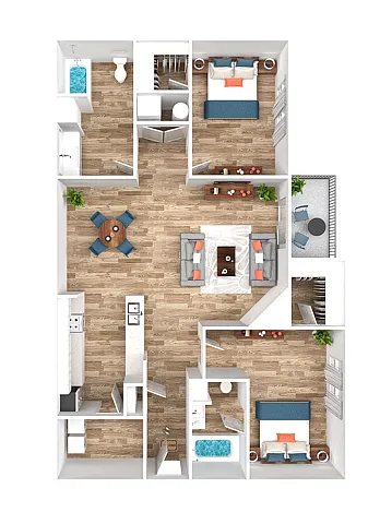 Floor plan 2 Bedroom 2 Bathroom