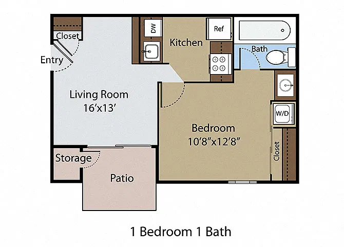 Floor plan 1 BR 1 BA
