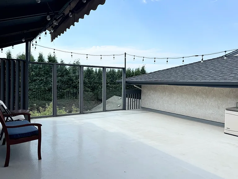 Community deck with water view