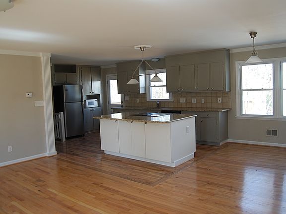 Living room looking into kitchen
