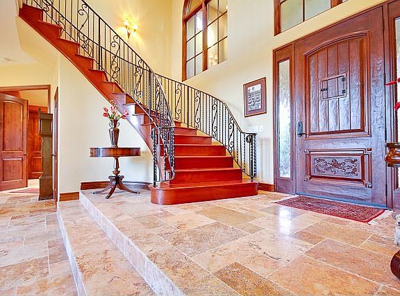 Foyer - custom quarried travertine floors!