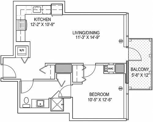 Floor plan One Bedroom a13