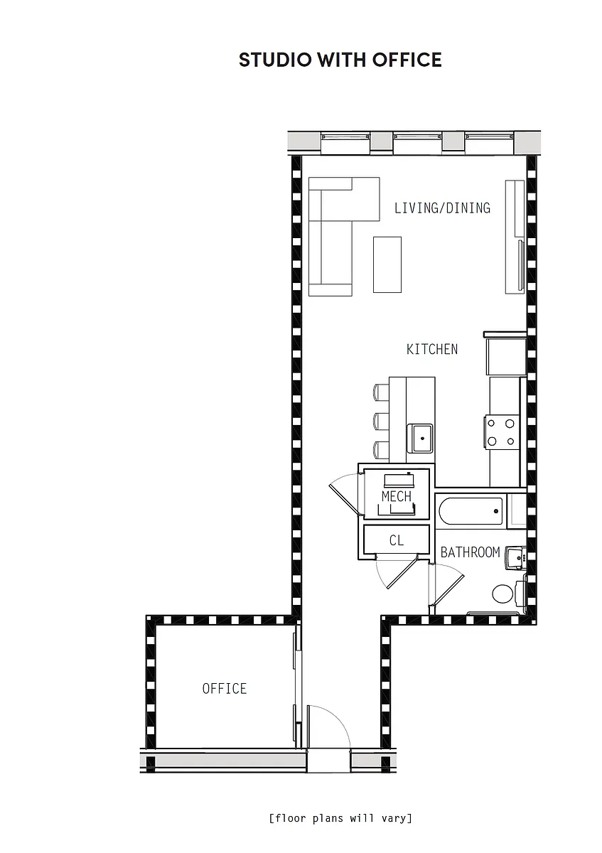Floor plan Studio With Office - 2nd Floor