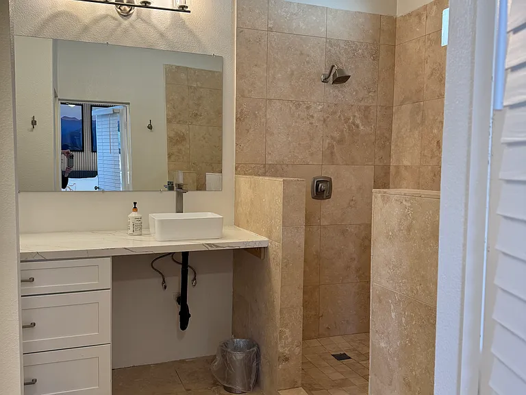 master bathroom with walk in closet