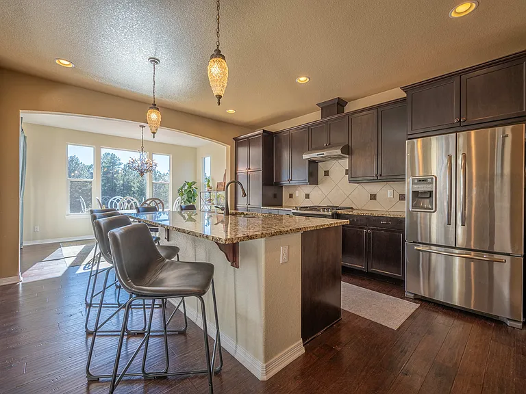 kitchen and eat-in area