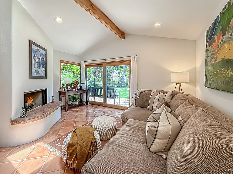 Family room with fireplace