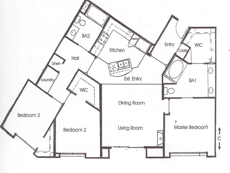Layout of unit in a drawing.