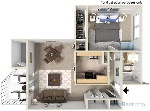 Floor plan 1x1 Garden Renovated