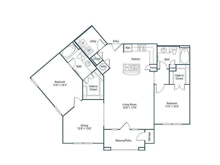 B2 Floor Plan - 2 Bedroom B2 Floor Plan - 2 Bedroom
