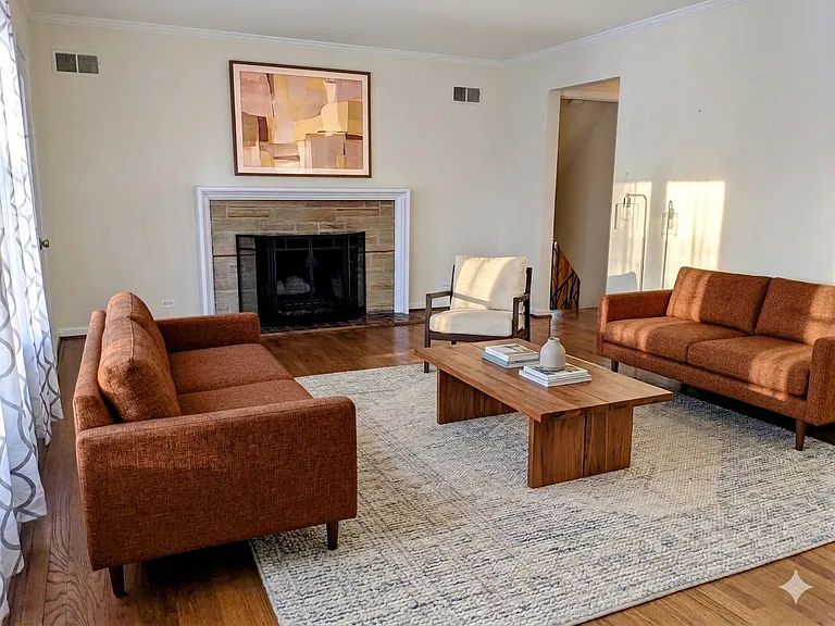 Large Living Room w/ Wood Burning Fireplace
