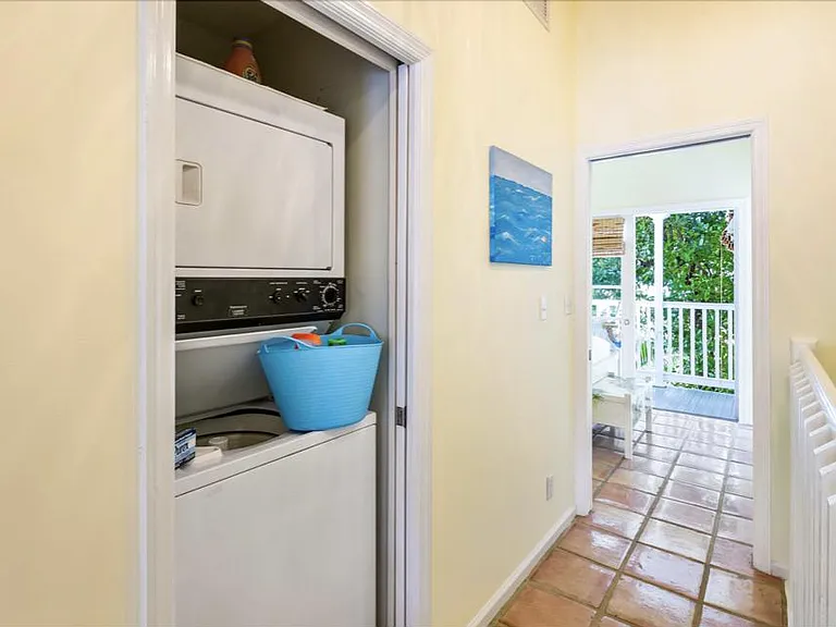 Private washer and dryer in upstairs hall closet