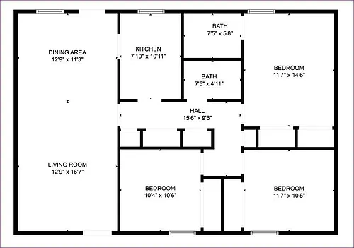 Floor plan 3 Bedrooms 3 Bathrooms
