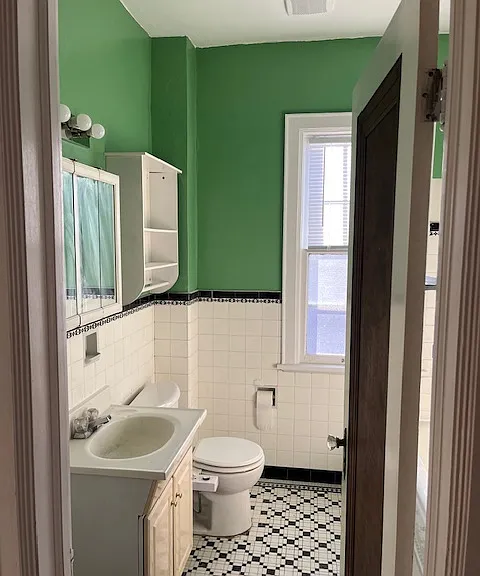 New bathroom vent fan. Make sure to check out the floor tile workmanship