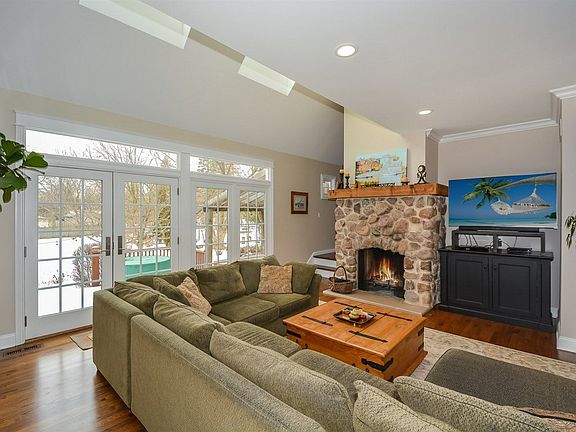 River Rock Fireplace