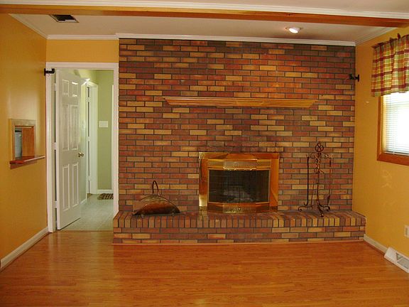 fireplace in den