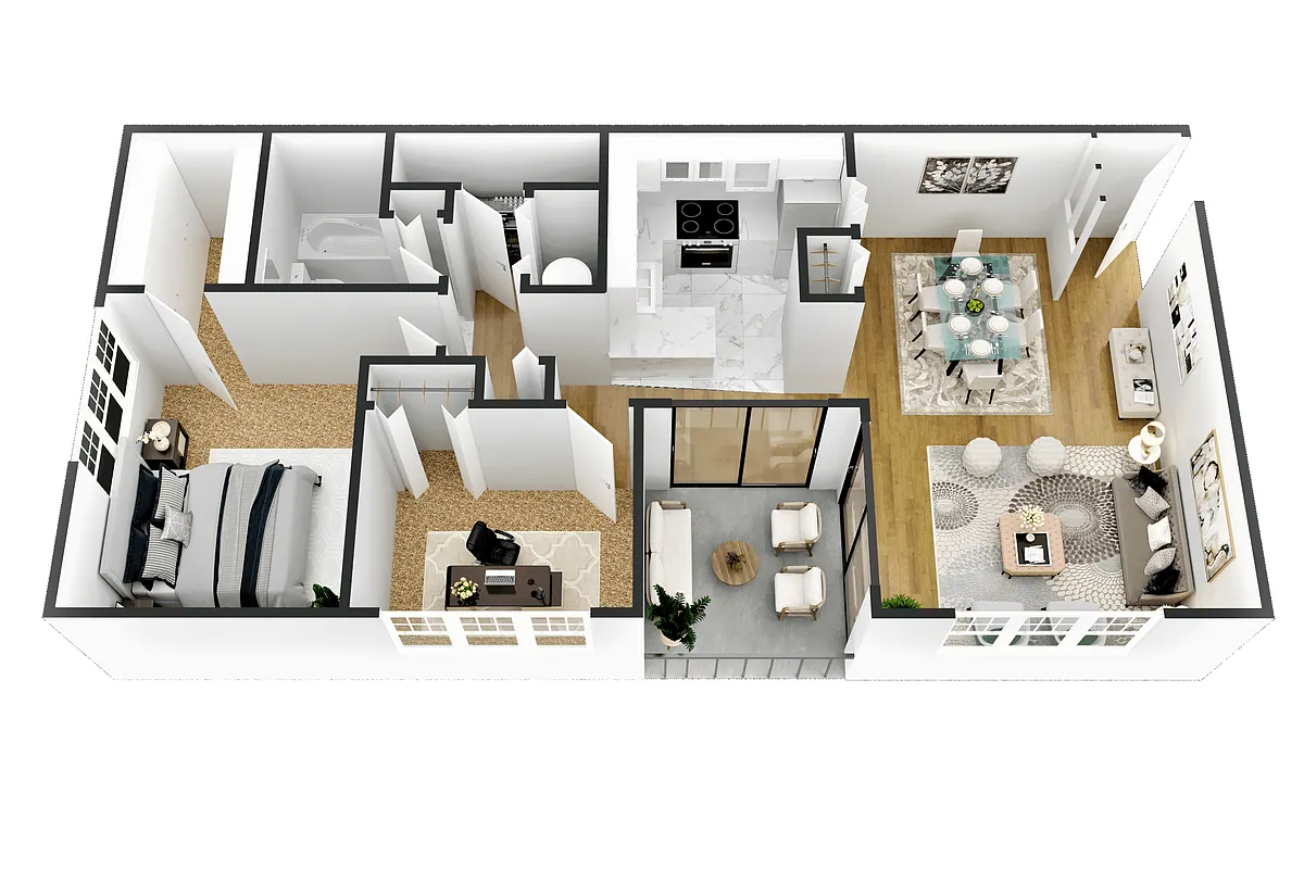 Floor plan The Manor - Two Bedroom One Bath