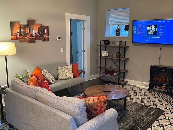 Sitting area with two couches.