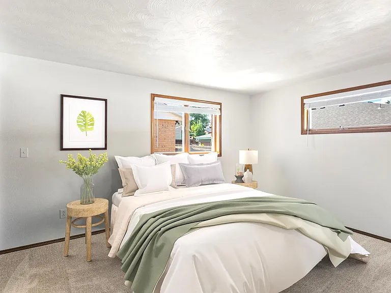 Bedroom 1. This image shows a virtually furnished space. Bedrooms come unfurnished.