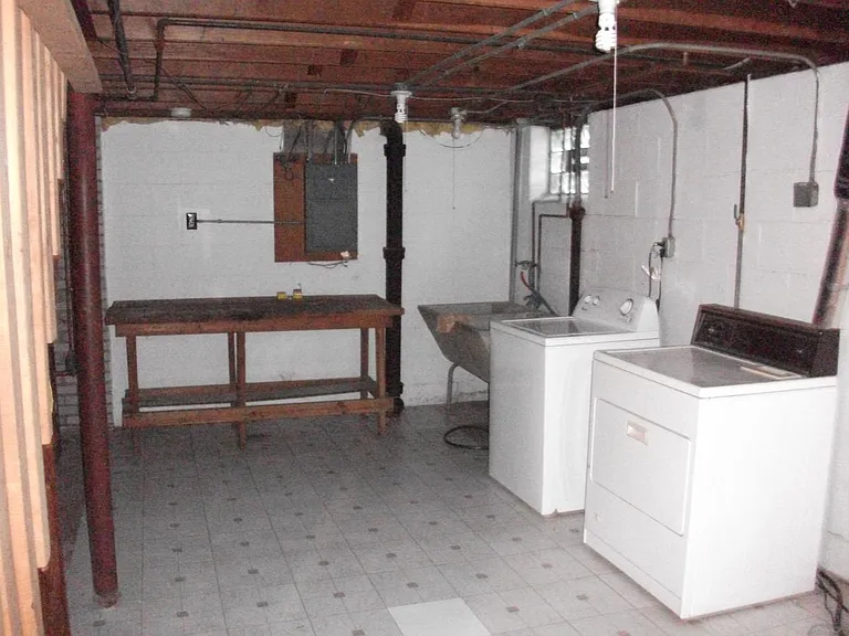 Basement laundry.