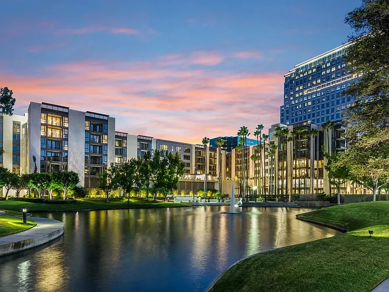 Lakeside setting with scenic water views surrounding the community.