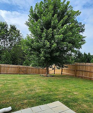 newly fenced backyard 