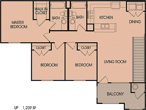 Floor plan LG Three Bedroom