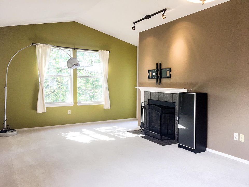 Living area with fireplace