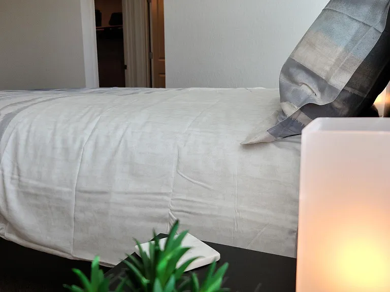 Night table and soft light lamp