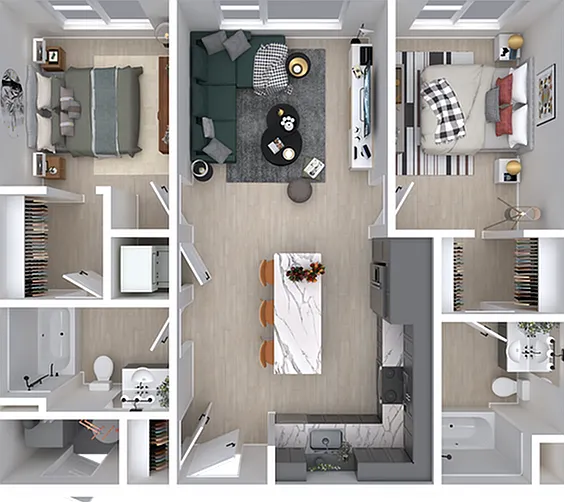 Bernina | 2bd, 2ba - 887 sqft. Bernina | 2bd, 2ba - 887 sqft.