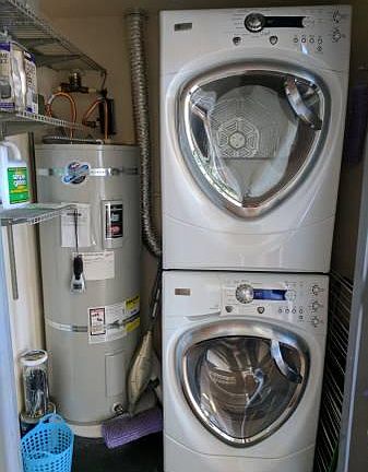 Washer + Dryer - plenty of storage in closet and on inside o
